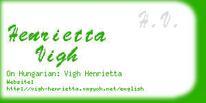 henrietta vigh business card